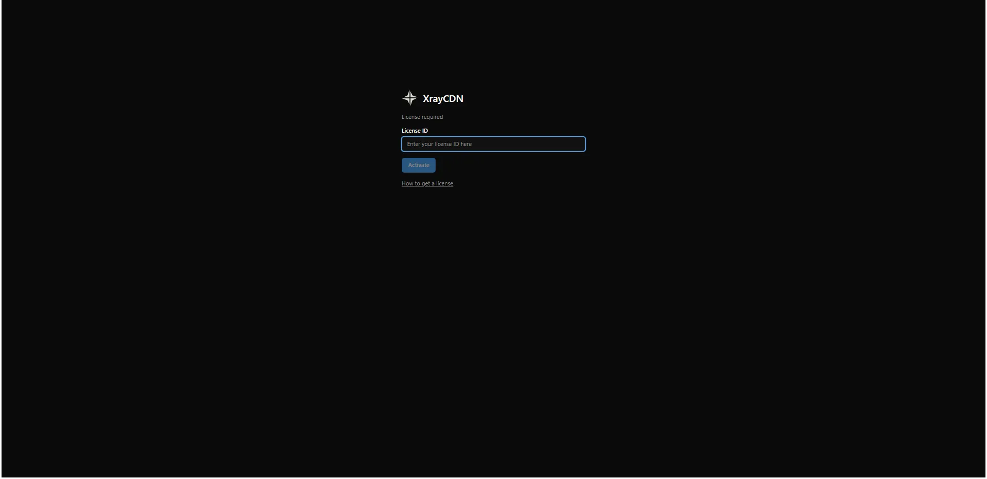 License activation screen