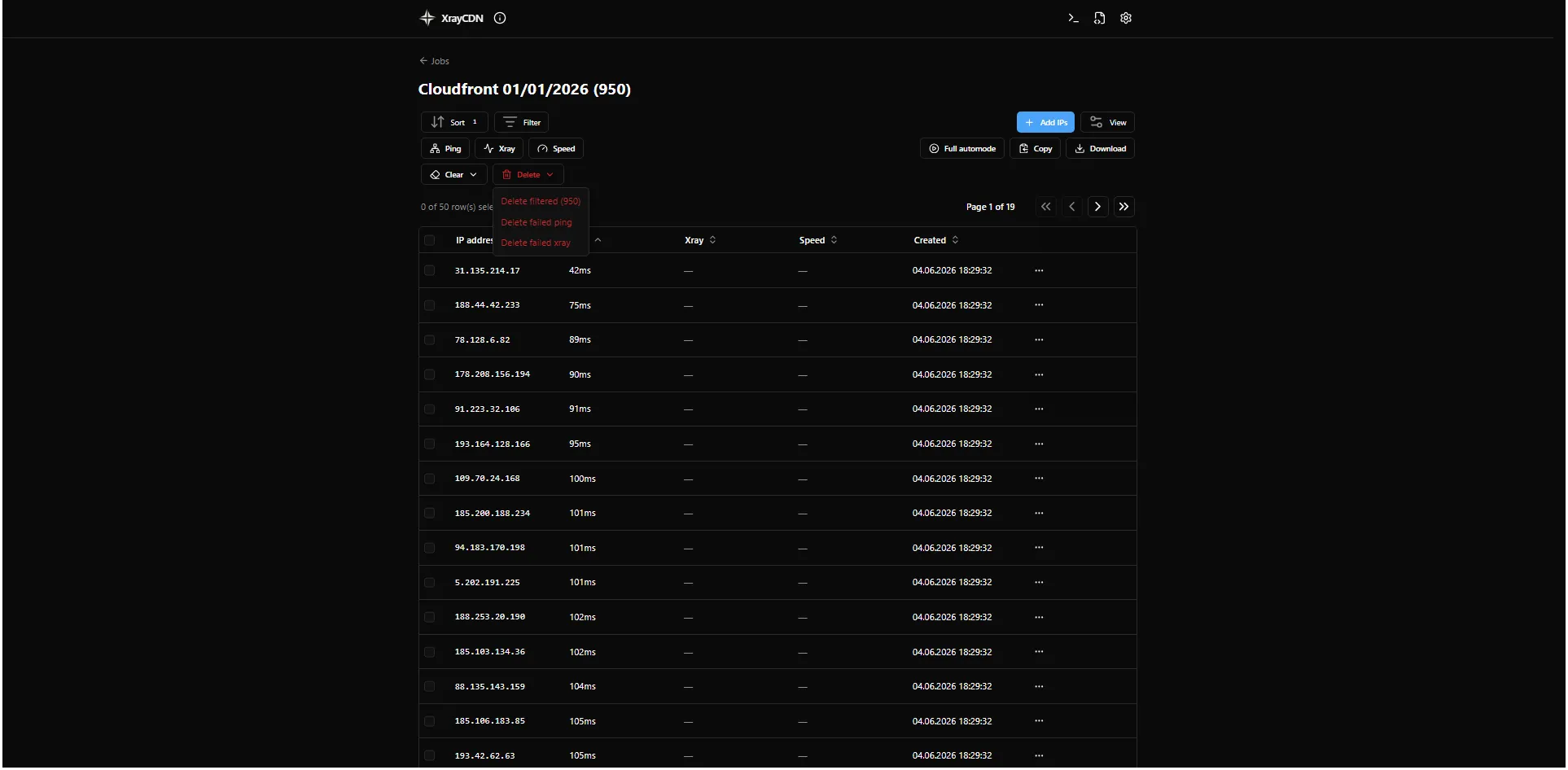 Remove failed ping