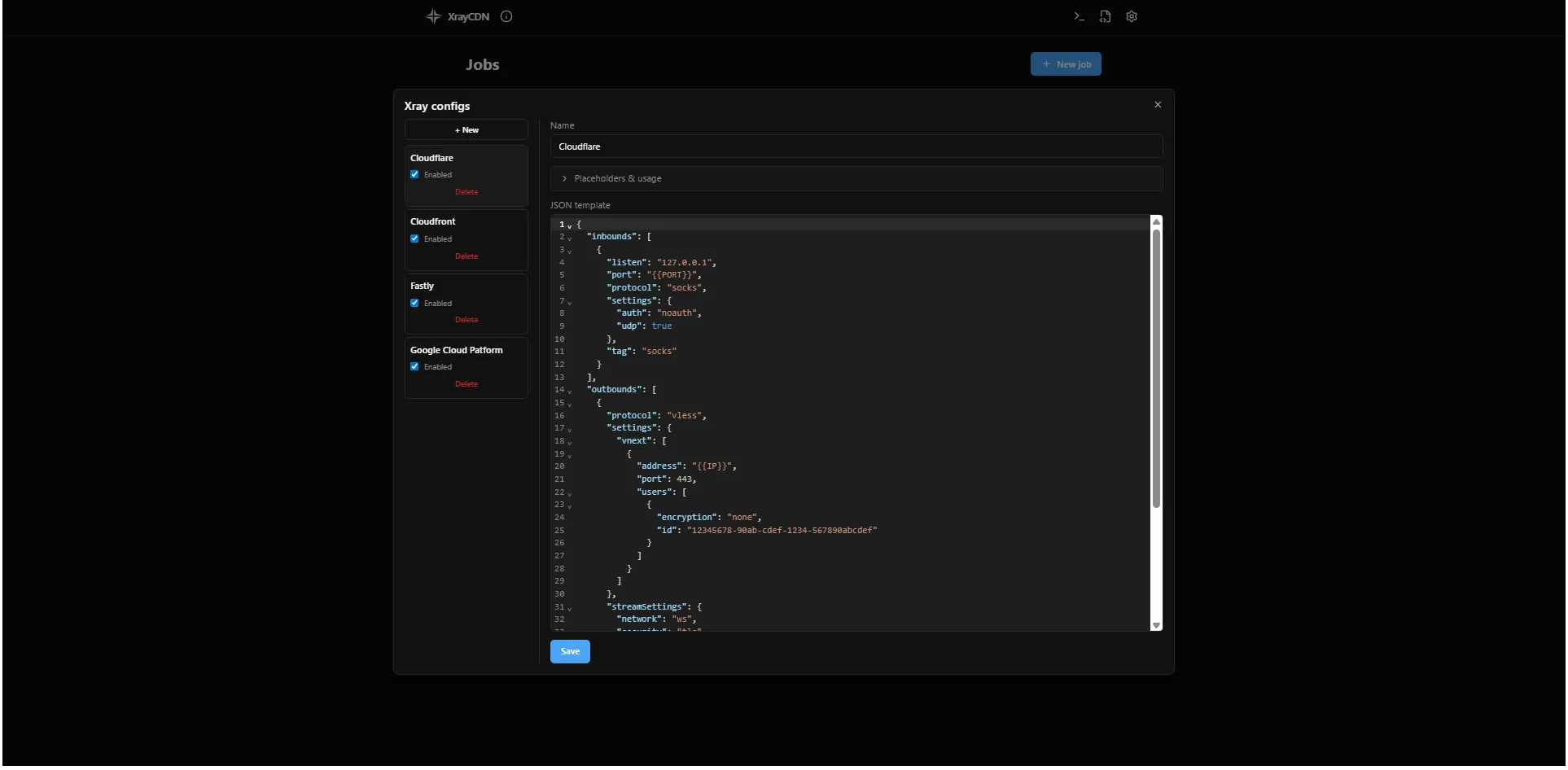 Xray configs - template example 2